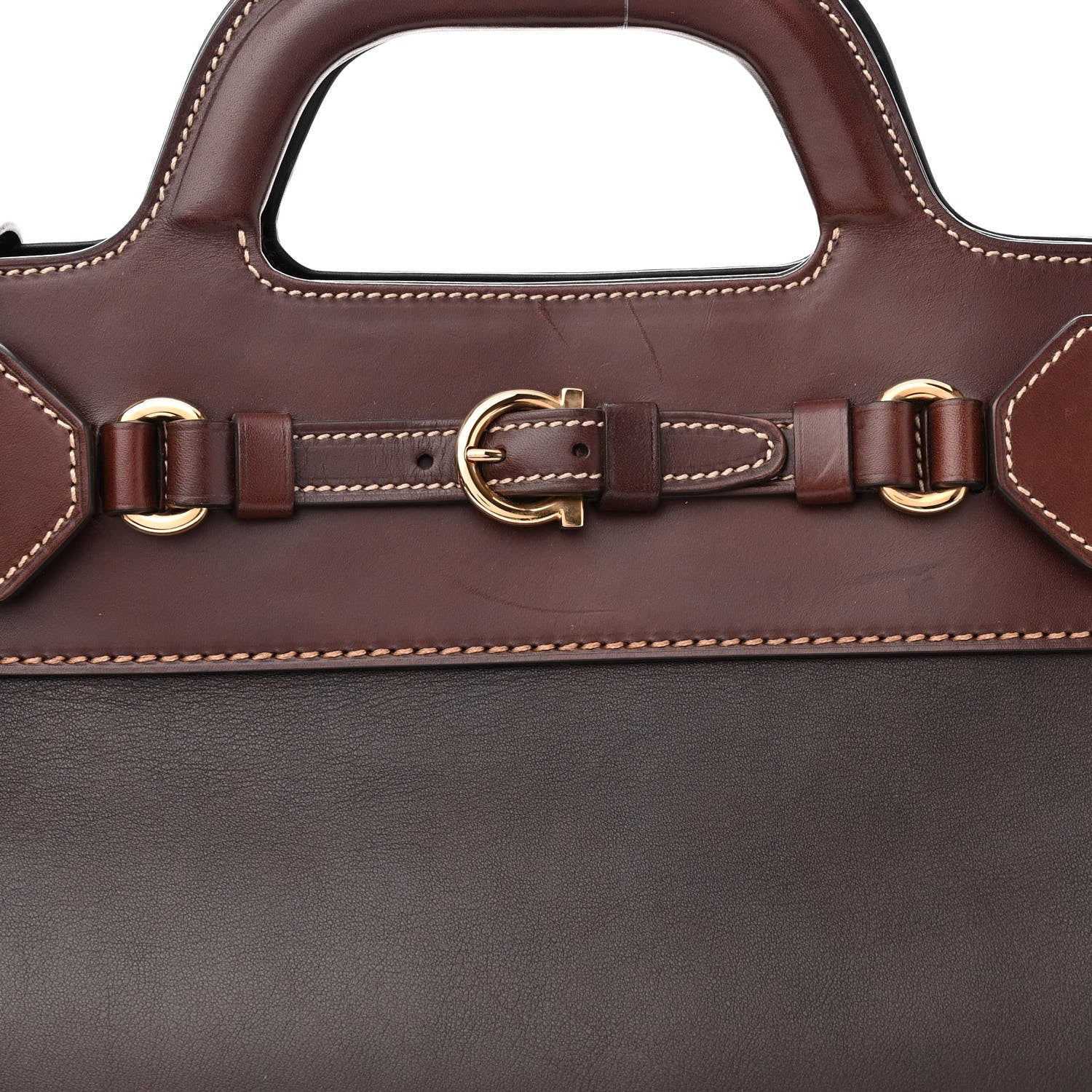 Salvatore Ferragamo Calfskin The W Bag Fondente 7 of 11