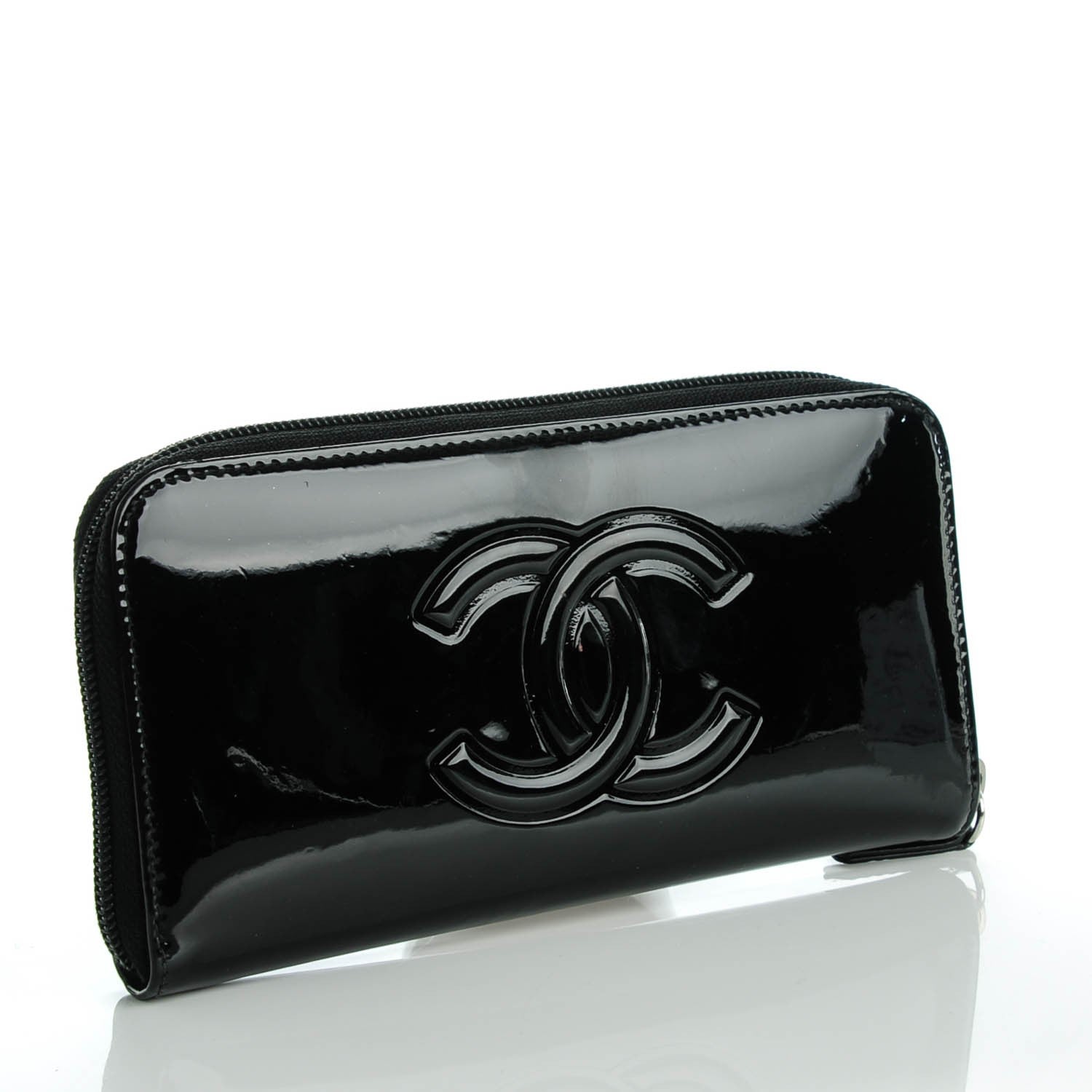 Chanel Patent Camellia Wallet Black 4 of 10