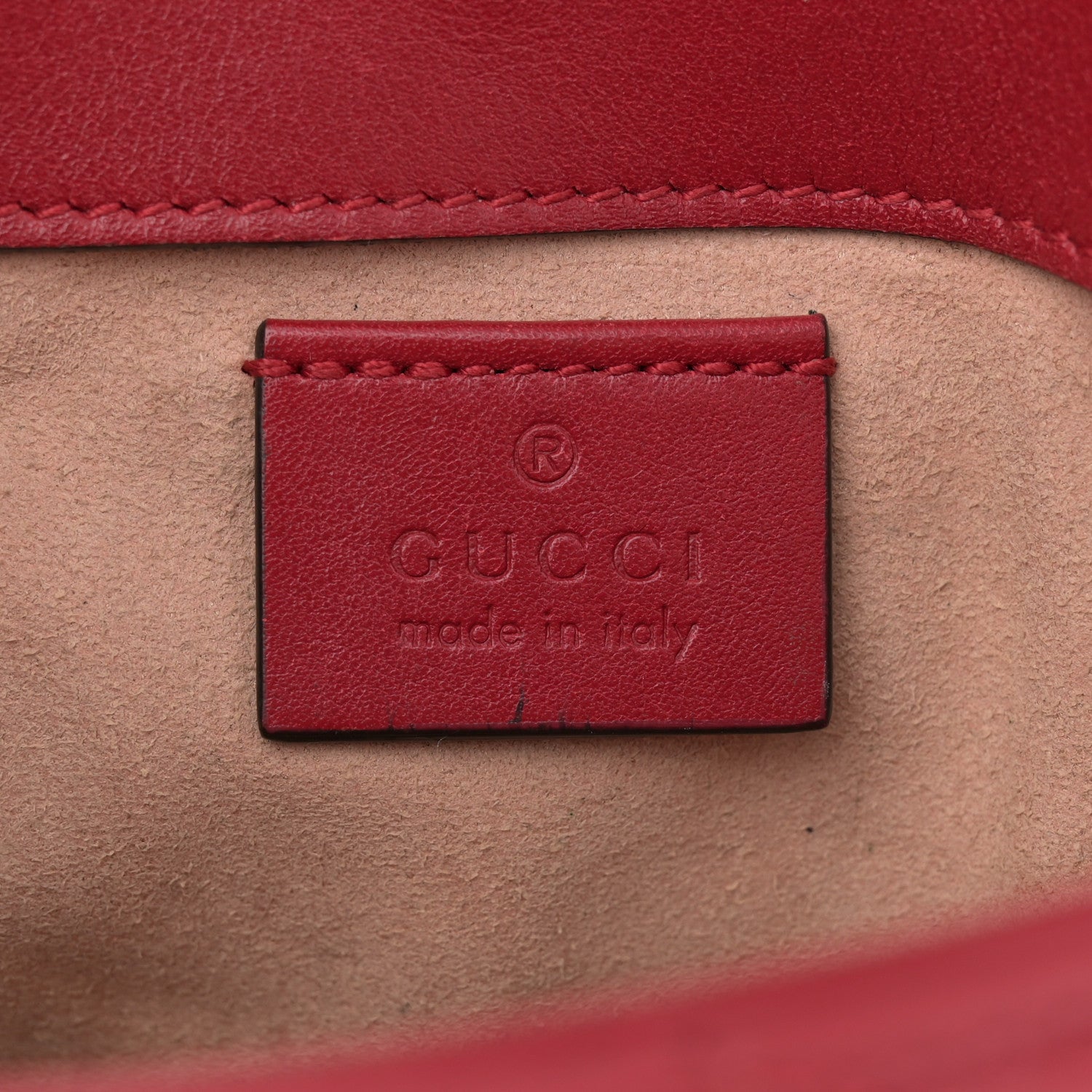 Gucci Calfskin Matelasse Super Mini GG Marmont Shoulder Bag Hibiscus Red 6 of 15