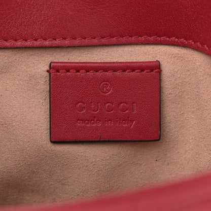 Gucci Calfskin Matelasse Super Mini GG Marmont Shoulder Bag Hibiscus Red 6 of 15