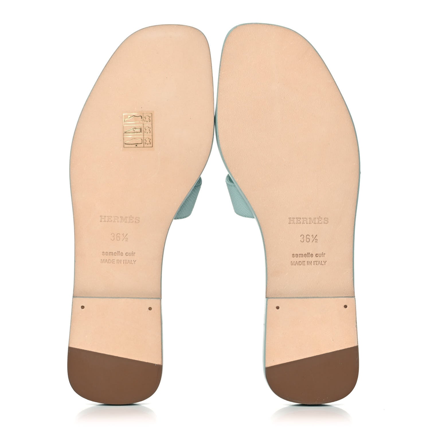 Hermes Epsom Oran Sandals 36.5 Vert Embrun 5 of 10