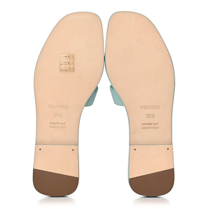 Hermes Epsom Oran Sandals 36.5 Vert Embrun 5 of 10