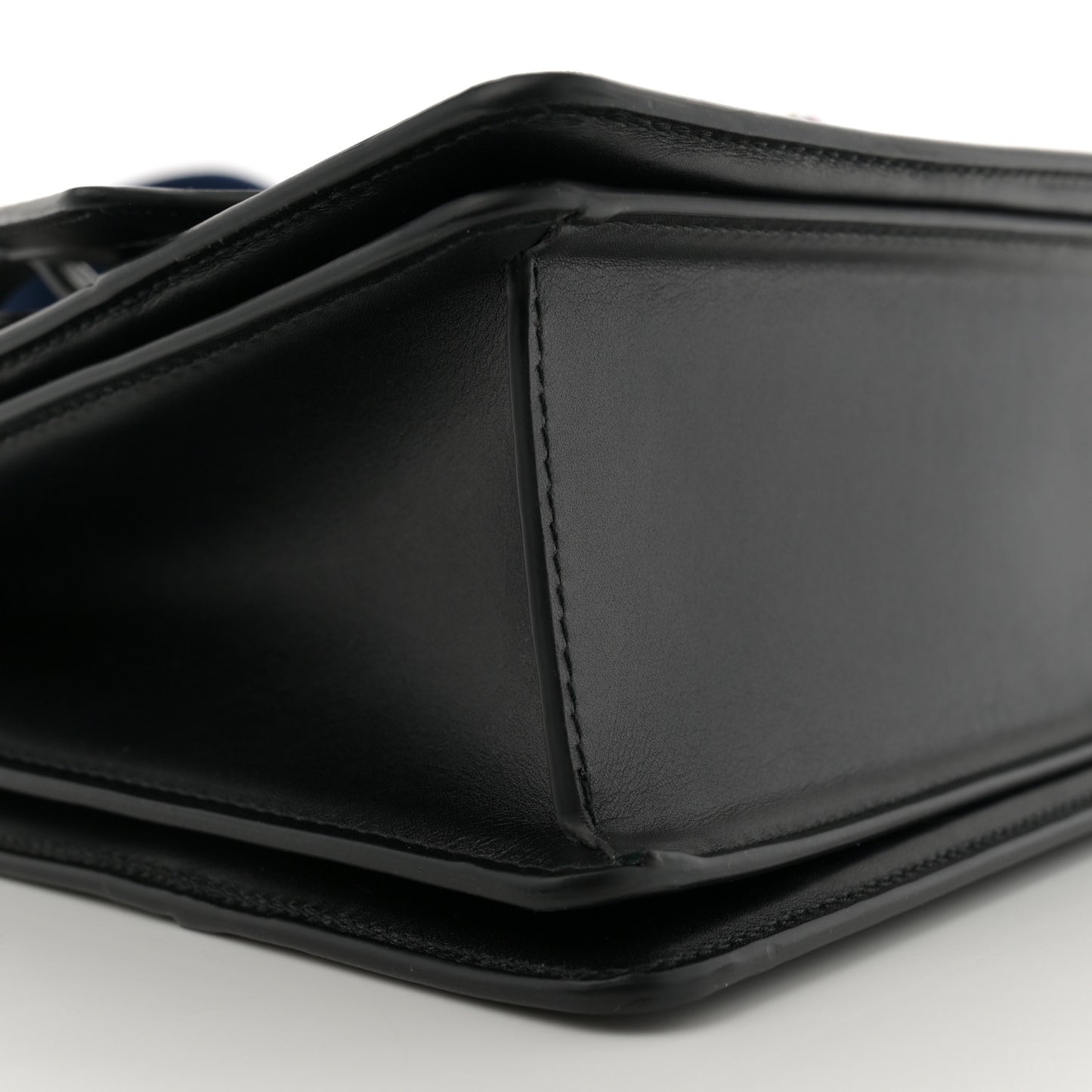 Calfskin Sylvie Web Small Queen Margaret Top Handle Bag Black