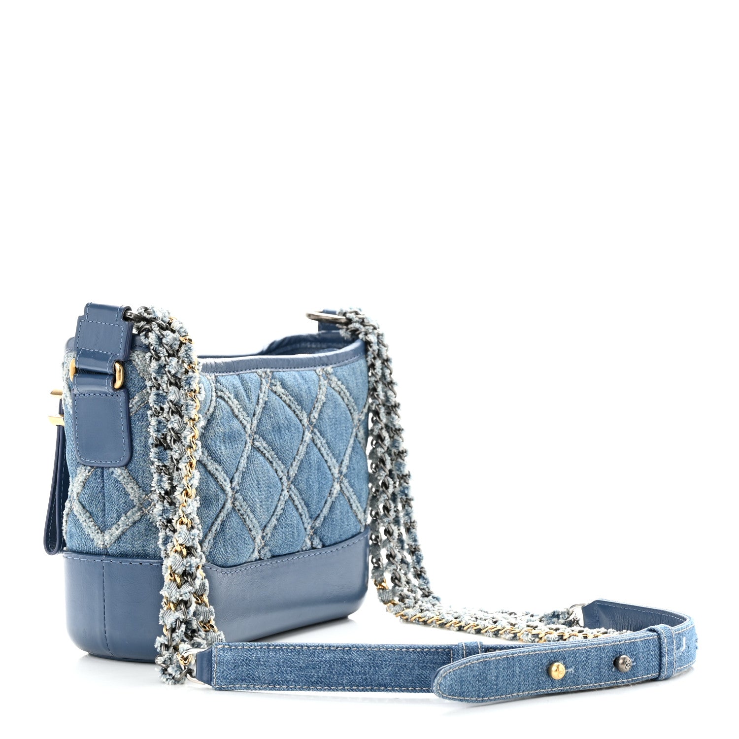 Chanel Denim Calfskin Small Gabrielle Hobo Blue 3 of 10