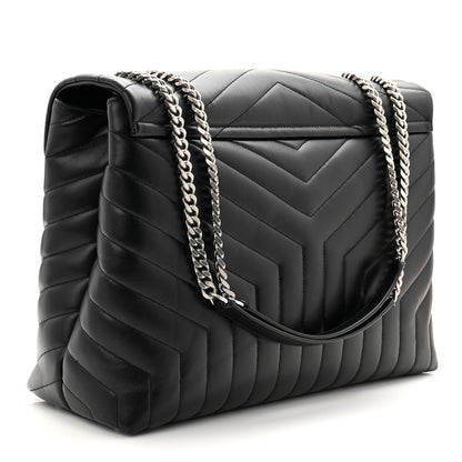 Saint Laurent Calfskin Y Quilted Monogram Large Loulou Chain Satchel Black 5 of 19