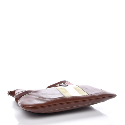 Gucci Calfskin Web Medium Jackie O Bouvier Hobo Brown 4 of 9