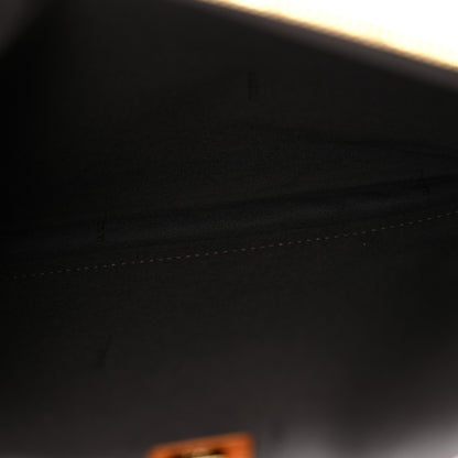 Fendi Vitello King Logo Embossed Large Flat Pouch Cuoio 5 of 7