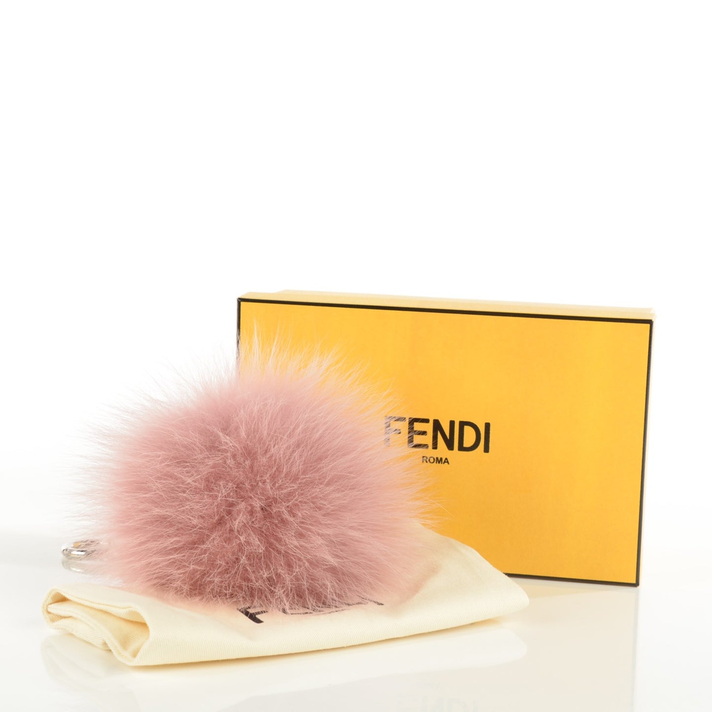 Fox Fur Vitello Elite Pom Pom Bag Charm Rosa