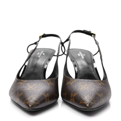 Louis Vuitton Monogram Cherie Slingback Pumps 37.5 2 of 9
