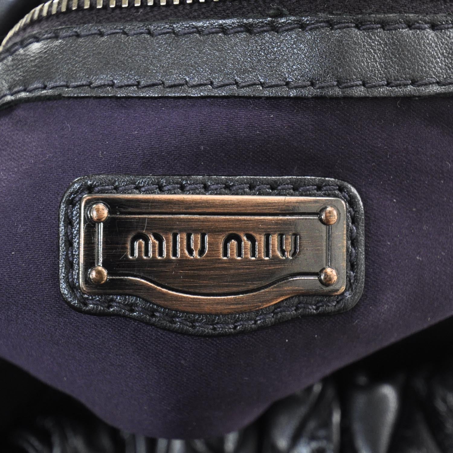 Miu Miu Leather Patchwork Harlequin Bag Anthracite 7 of 10