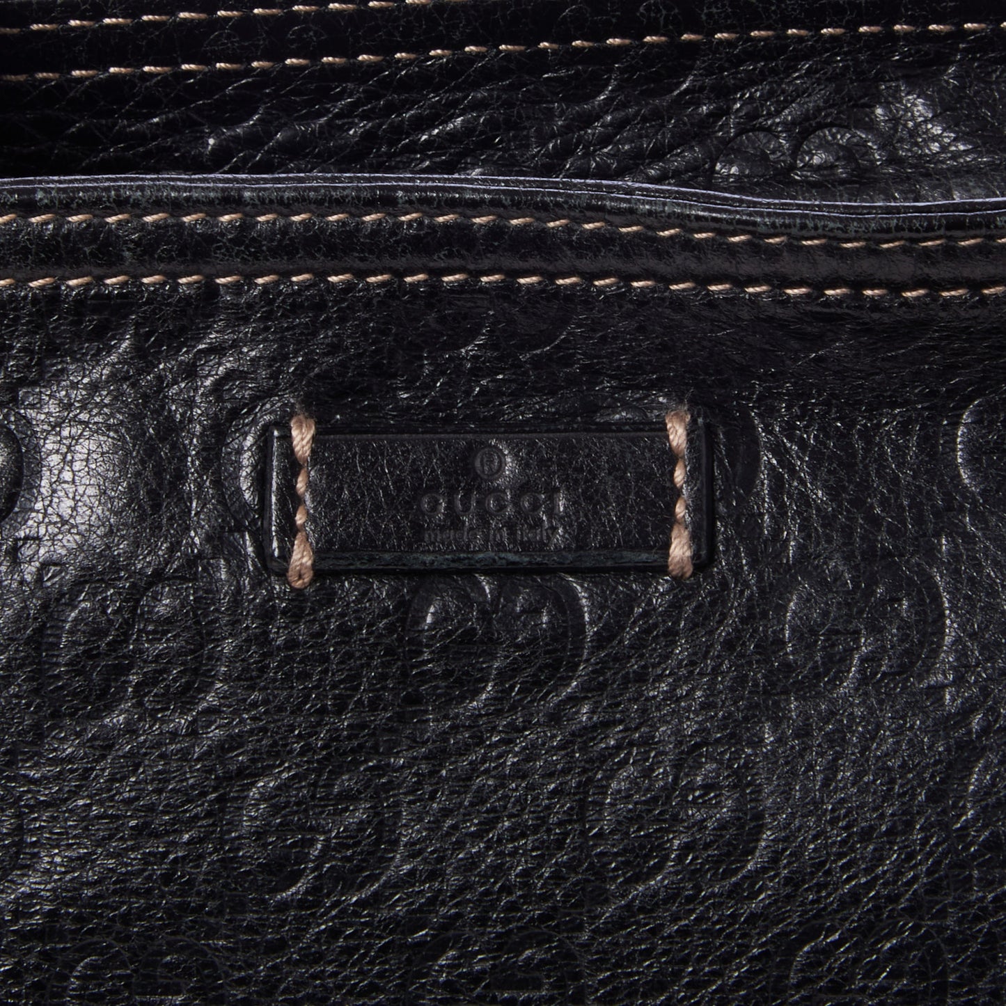 Guccissima Medium Flat Messenger Bag Black