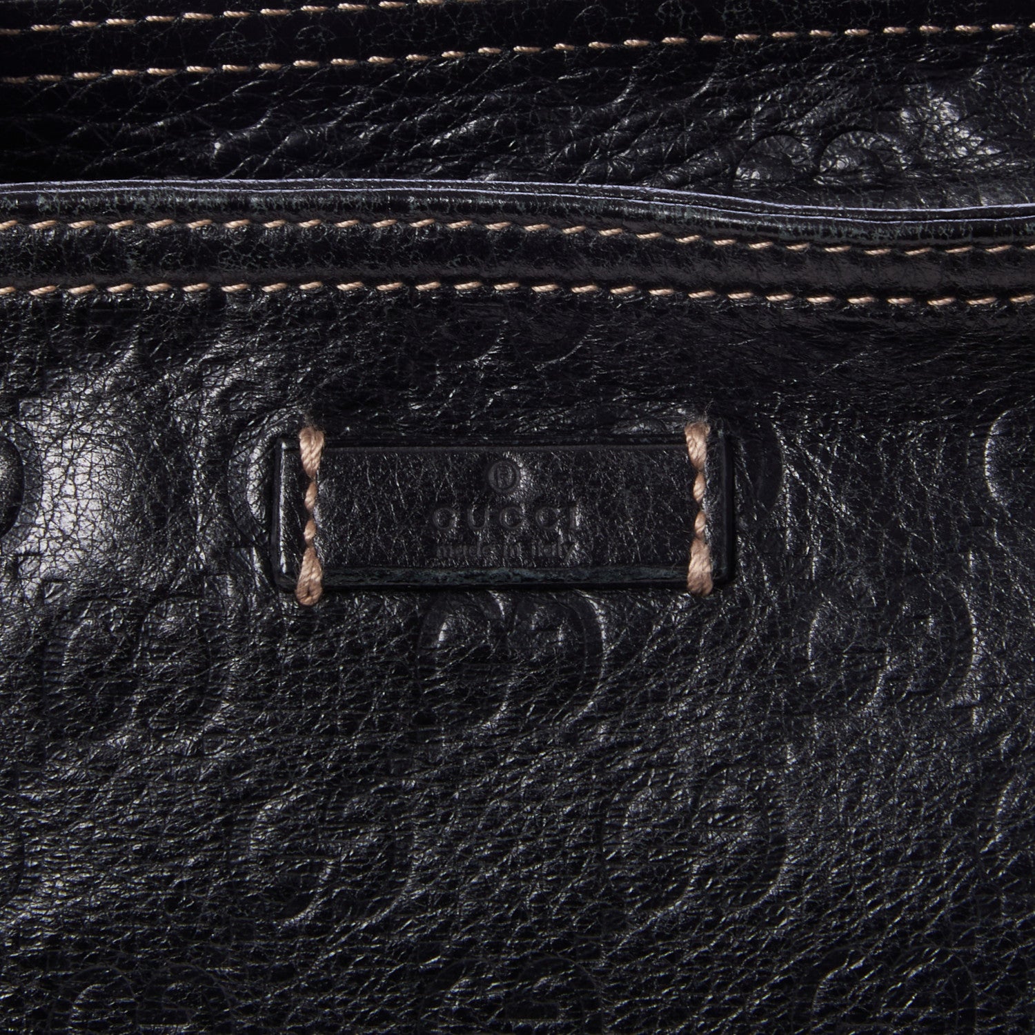 Gucci Guccissima Medium Flat Messenger Bag Black 7 of 8