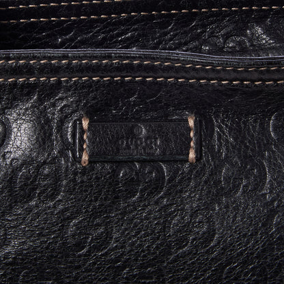 Gucci Guccissima Medium Flat Messenger Bag Black 7 of 8