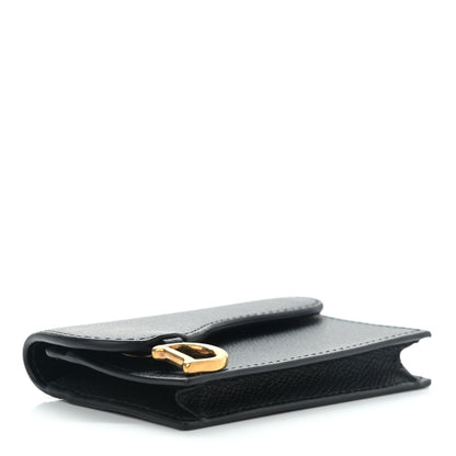 Christian Dior Grained Calfskin Saddle Card Holder Black 4 of 8