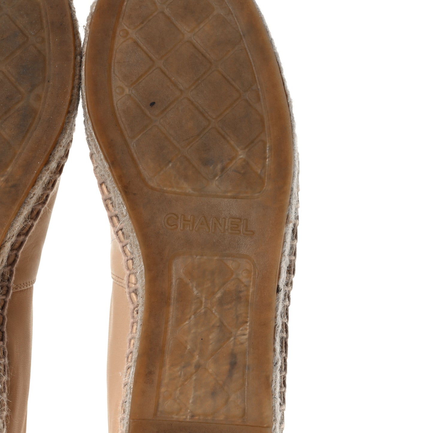 Lambskin CC Espadrilles 38 Beige Black