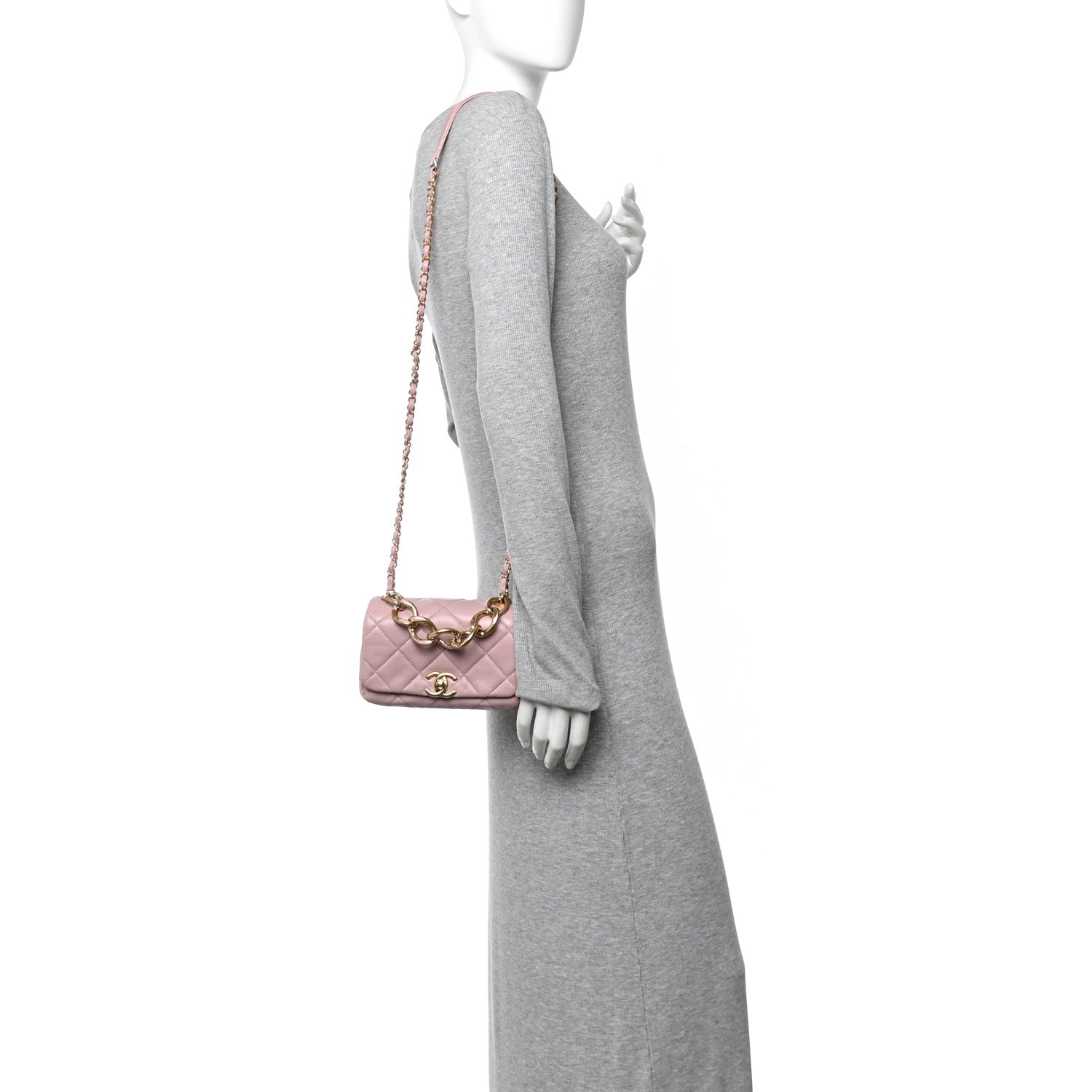 Chanel Lambskin Quilted Mini Color Match Flap Light Pink 1848465