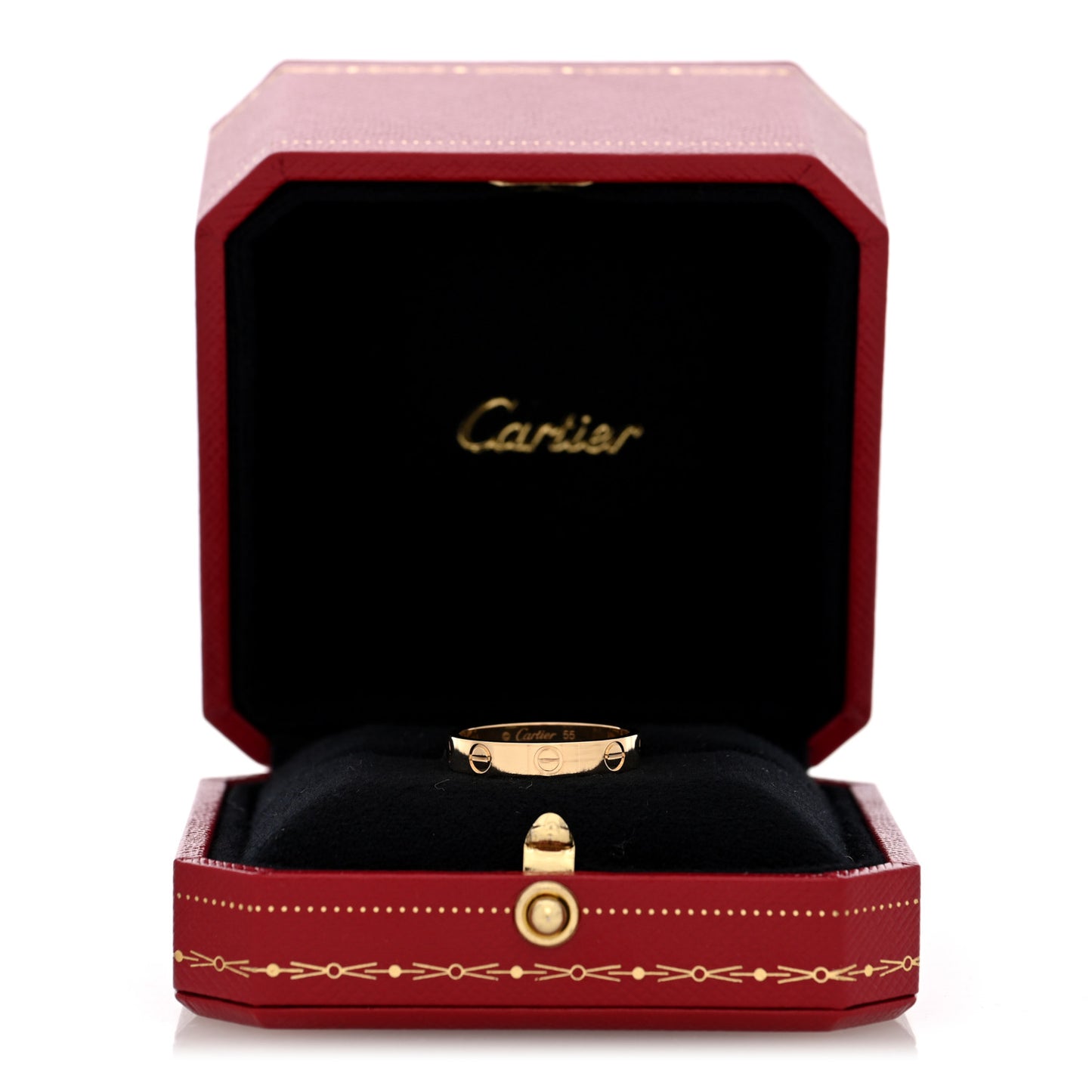 18K Yellow Gold 3.5mm LOVE Wedding Band Ring 55/7.25