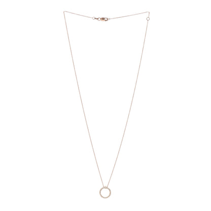 Roberto Coin 18K Rose Gold Diamond Tiny Treasures Circle Pendant Necklace 3 of 5