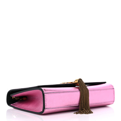 Saint Laurent Metallic Calfskin Small Classic Monogram Kate Tassel Satchel Pink 4 of 10