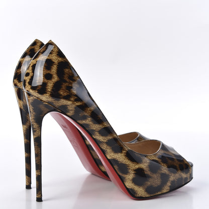 Christian Louboutin Patent Leopard New Very Prive 120 Pumps 38.5 Black 4 of 8