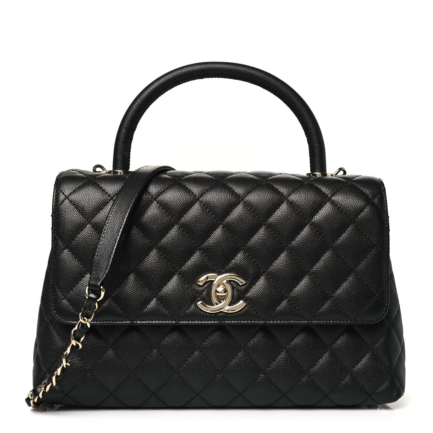 Chanel Caviar Quilted Small Coco Handle Flap Black 1 of 13