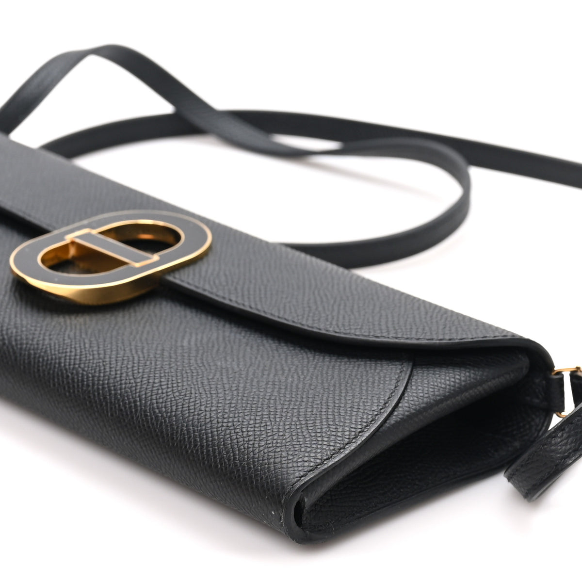 Hermes Epsom Enamel Maillon Wallet To Go Black 9 of 10