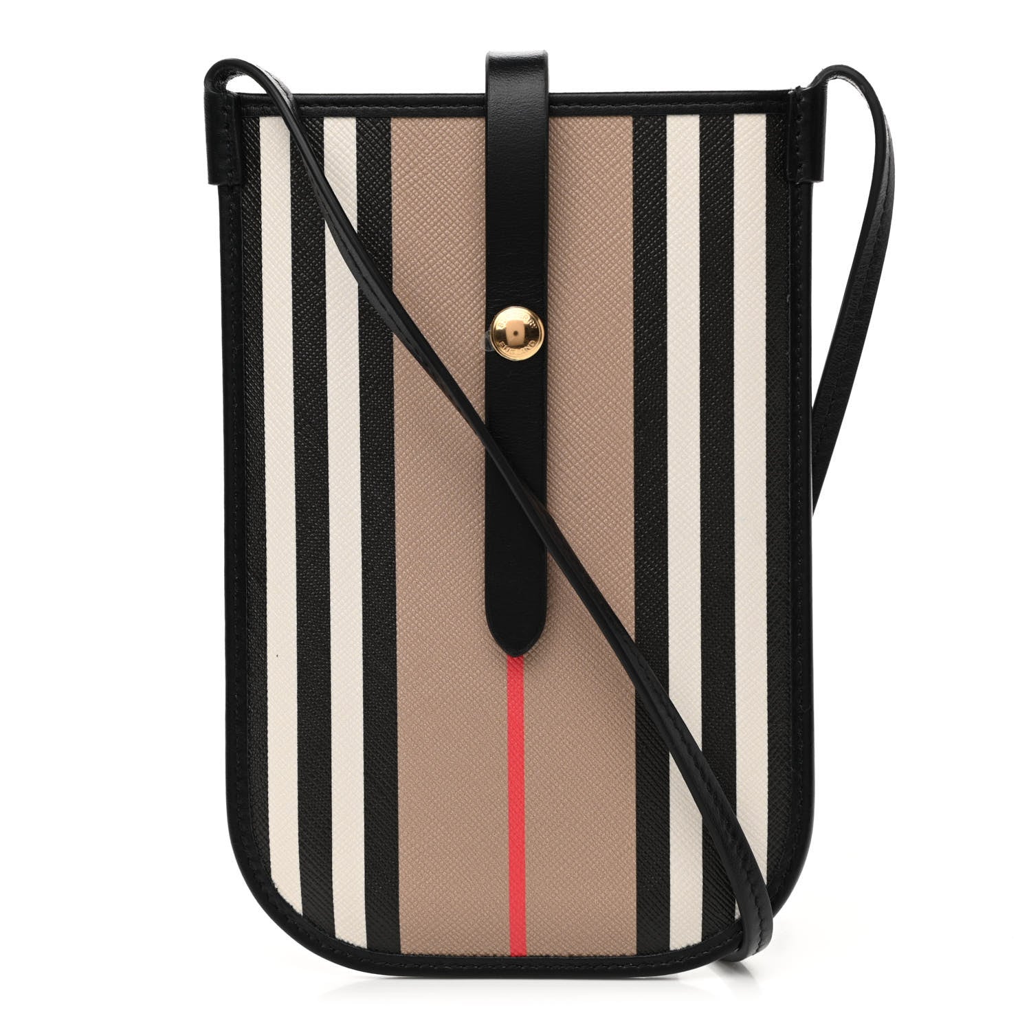Burberry E-Canvas Calfskin Icon Stripe Anne Phone Case With Strap Archive Beige 1 of 9