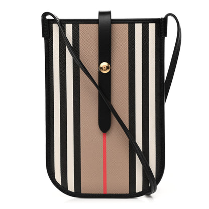 Burberry E-Canvas Calfskin Icon Stripe Anne Phone Case With Strap Archive Beige 1 of 9