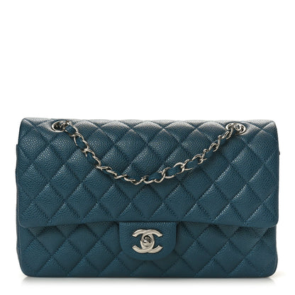 Chanel Pearly Caviar Quilted Medium Double Flap Blue 1 of 11