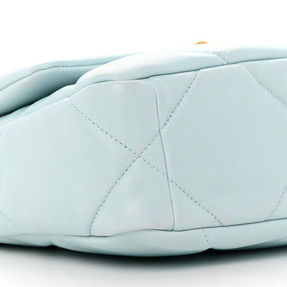 Chanel Lambskin Quilted Medium Chanel 19 Flap Light Blue 9 of 10