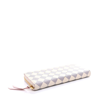 Louis Vuitton Damier Azur Studded Clemence Wallet Rose Ballerine 4 of 9