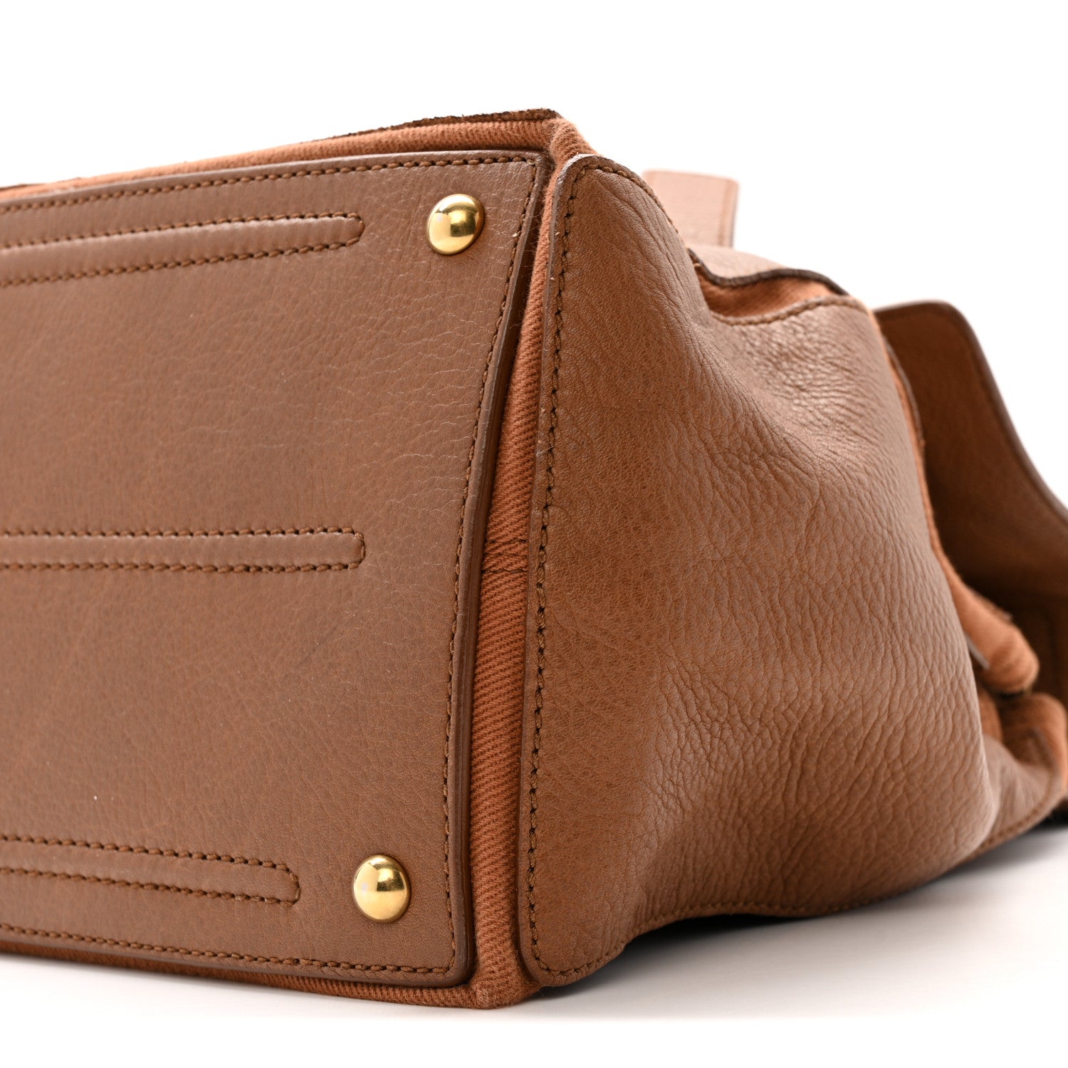 Saint Laurent Calfskin Canvas Large Muse Two Brown 11 of 17