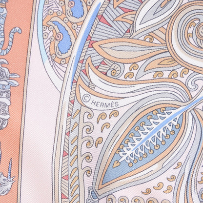Hermes Silk Le Jardin De La Maharani Scarf 90 Rose Pale Aqua Poudre 6 of 6