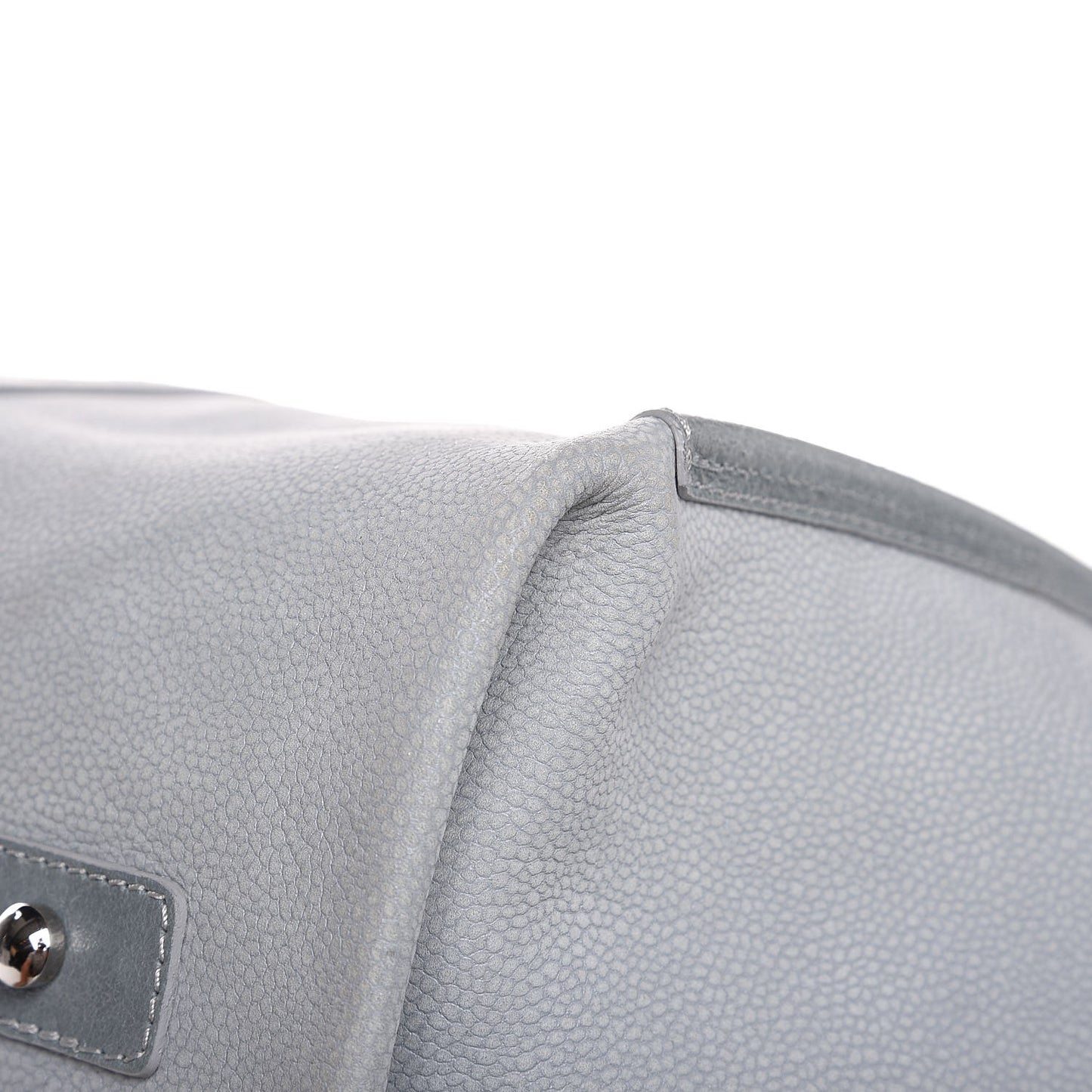 Iridescent Caviar Camellia Flower Shopping Tote Grey