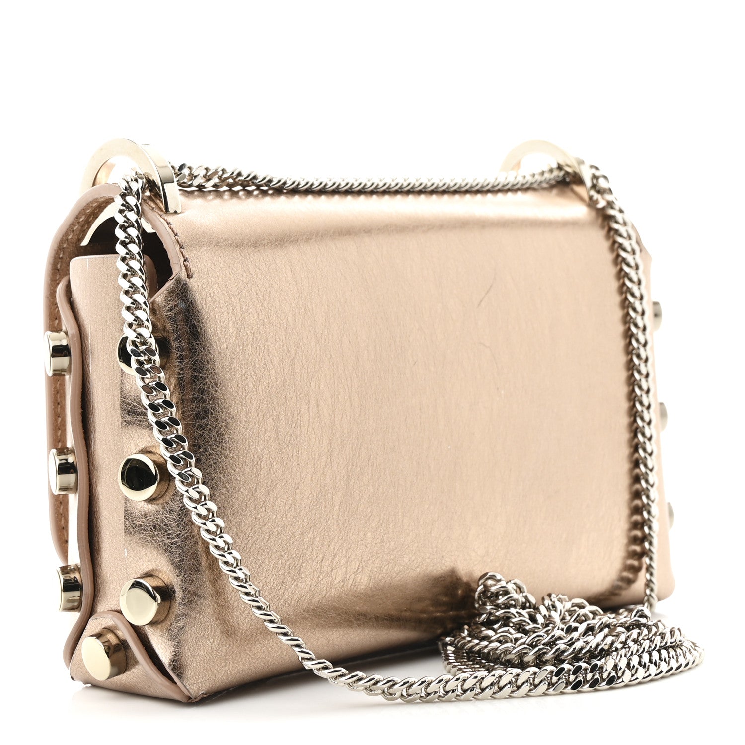 Jimmy Choo Metallic Calfskin Lockett Petite Shoulder Bag Pink 3 of 10