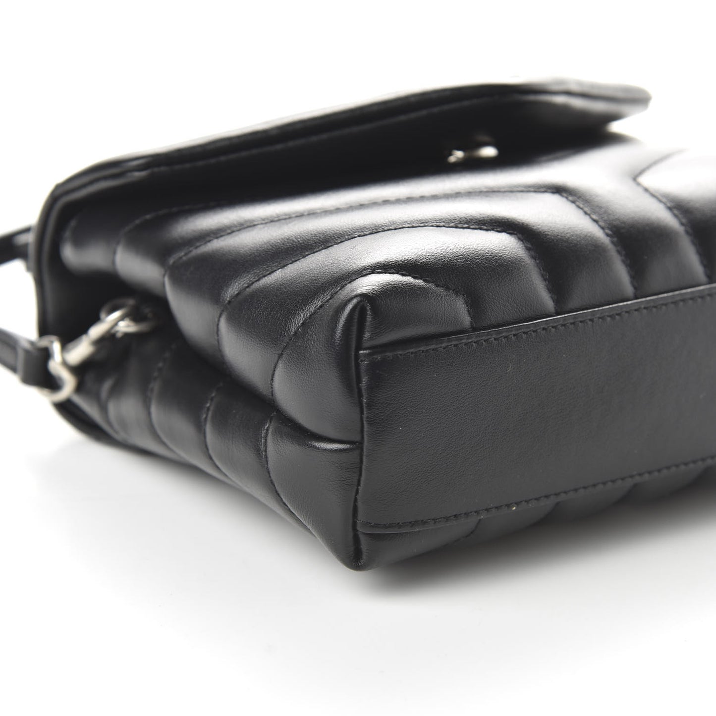 Calfskin Y Quilted Monogram Toy Loulou Crossbody Bag Black