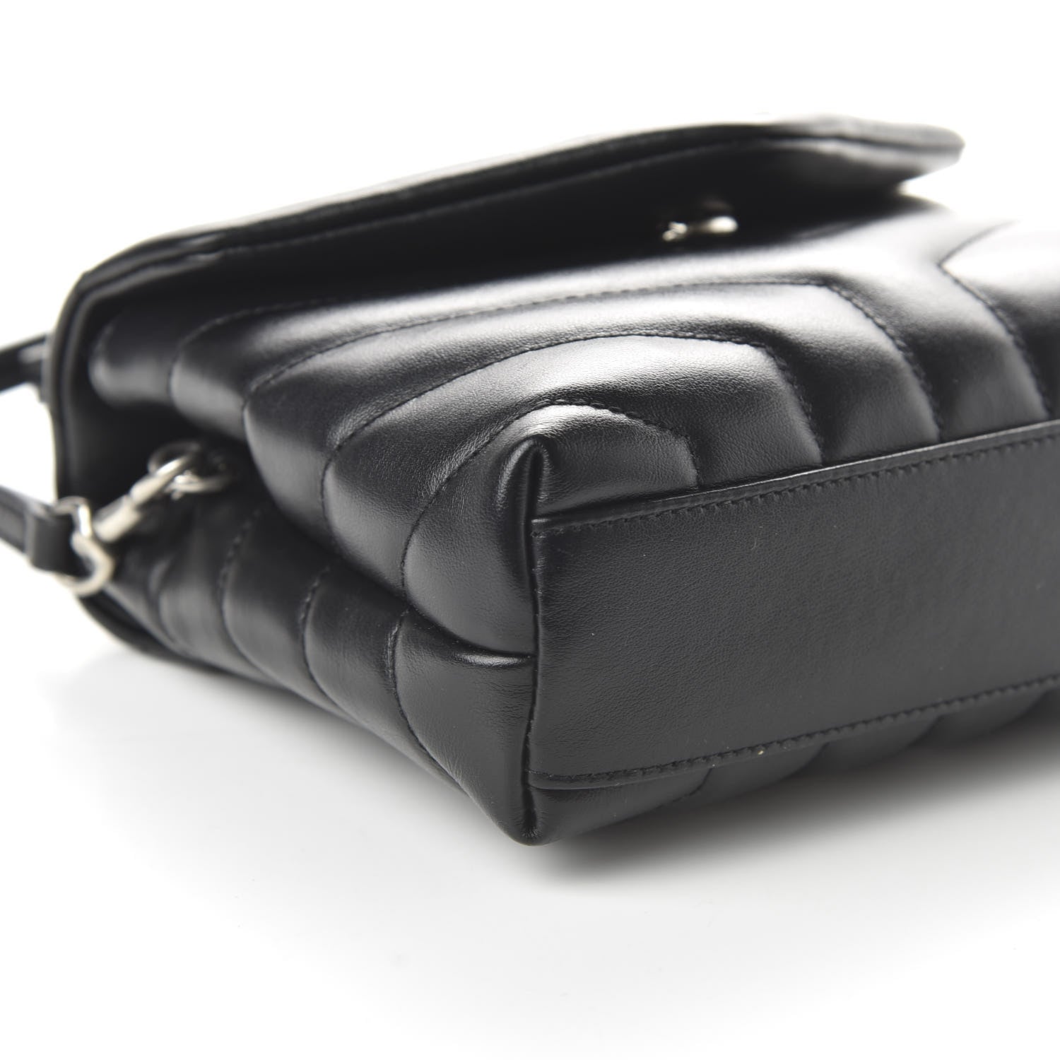 Saint Laurent Calfskin Y Quilted Monogram Toy Loulou Crossbody Bag Black 6 of 9