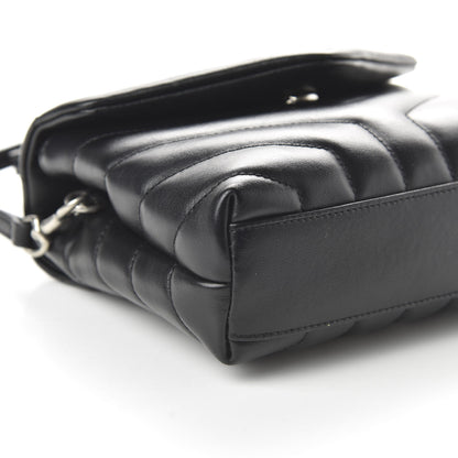 Saint Laurent Calfskin Y Quilted Monogram Toy Loulou Crossbody Bag Black 6 of 9