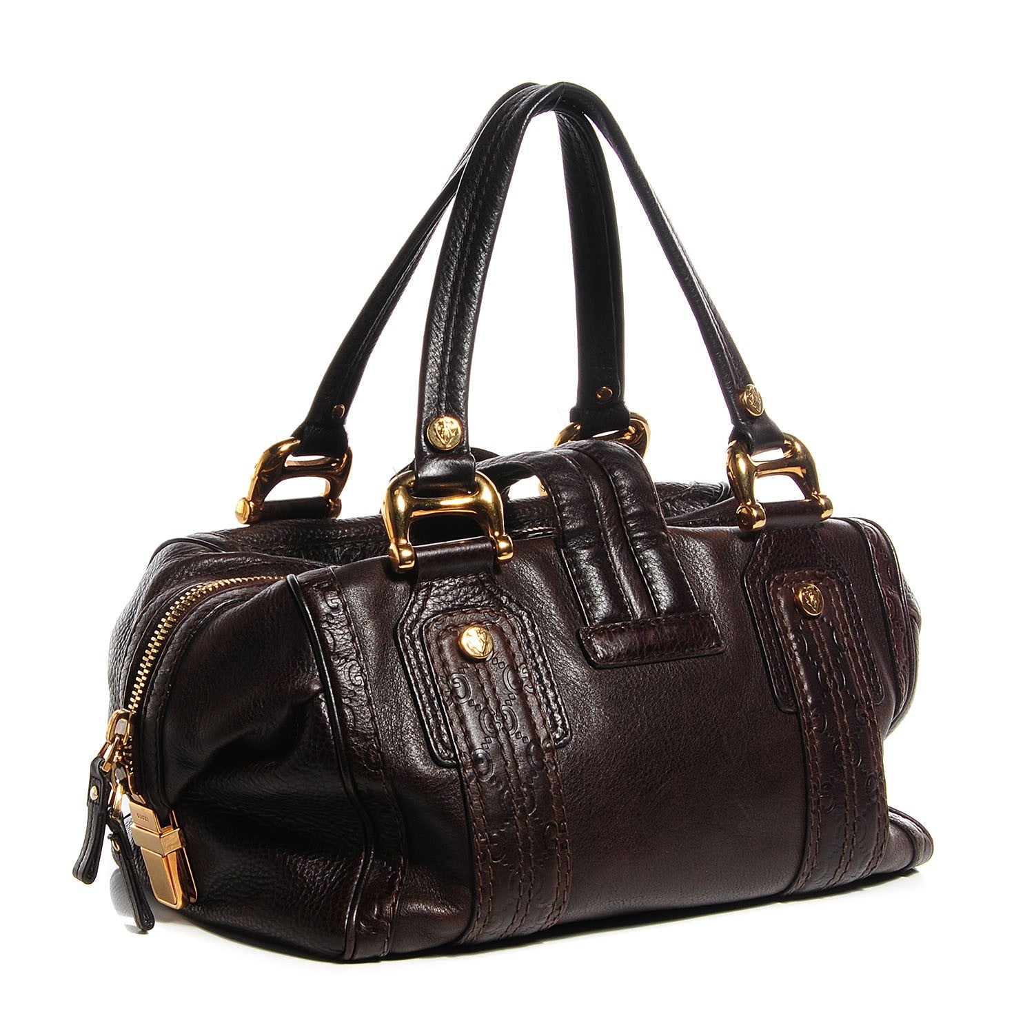 Gucci Guccissima Aviatrix Medium Boston Chocolate 3 of 7