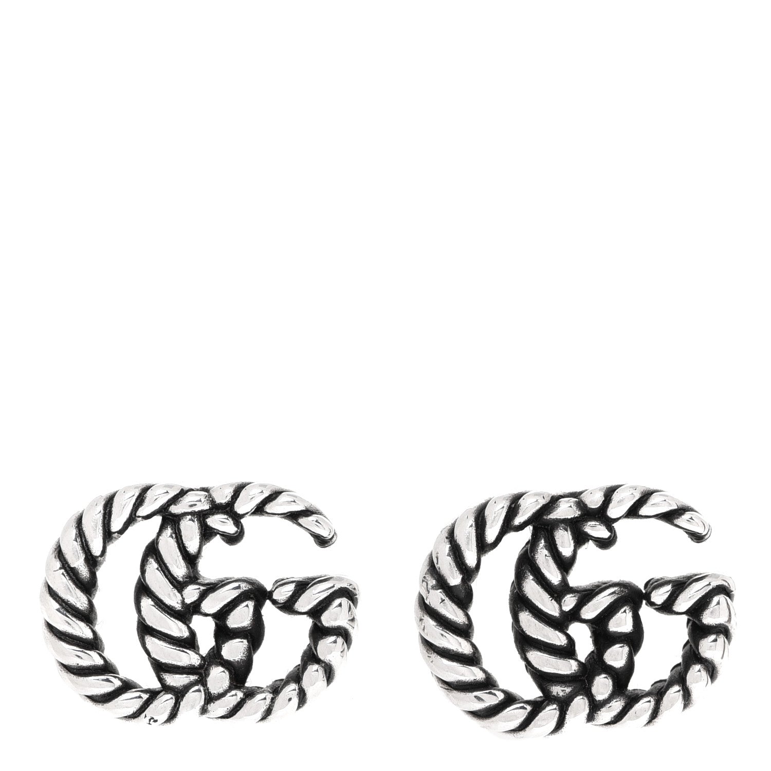 Gucci Sterling Silver Torchon Double G Earrings 1 of 5