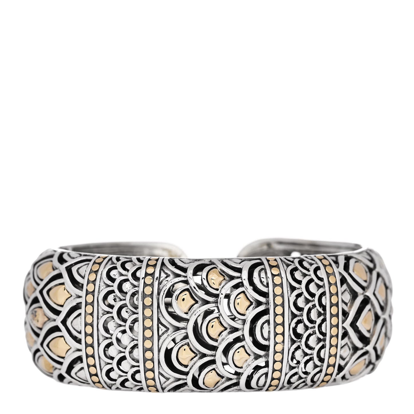 Sterling Silver 18K Yellow Gold Legends Naga Kick Cuff Bracelet