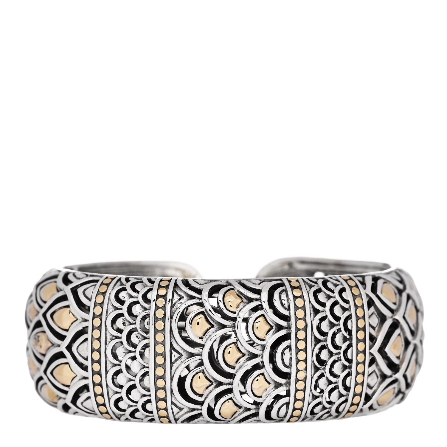 John Hardy Sterling Silver 18K Yellow Gold Legends Naga Kick Cuff Bracelet 1 of 4