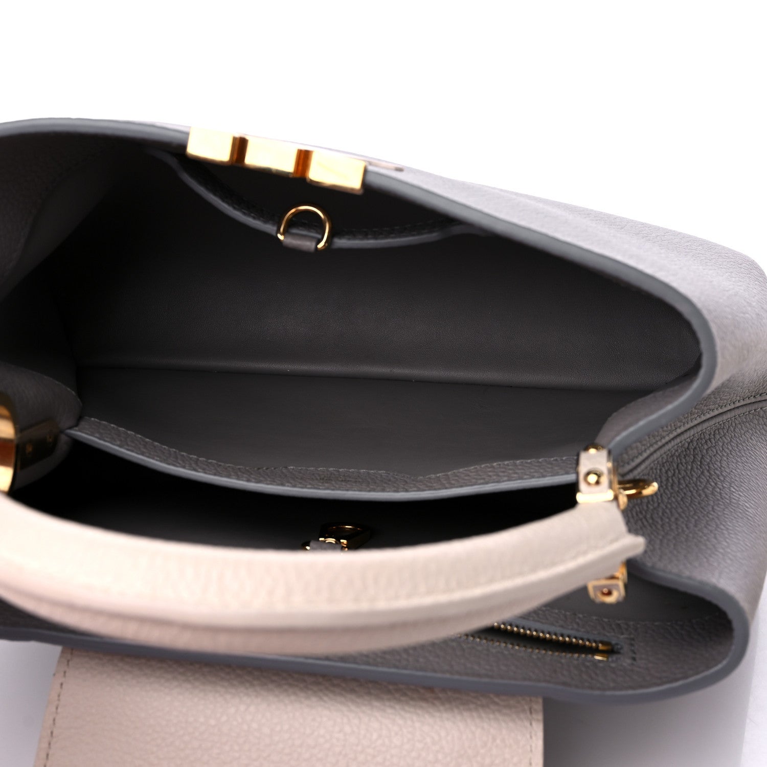Louis Vuitton Taurillon Capucines MM Steeple Gray 5 of 13