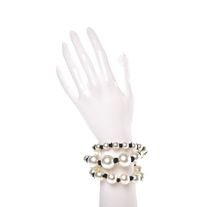 Chanel Pearl Ribbon Multi Strand Bracelet Gold 2 of 5