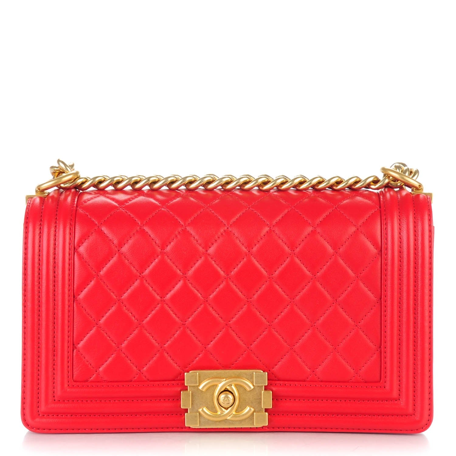 Chanel Lambskin Quilted Medium Boy Flap Red 1 of 8
