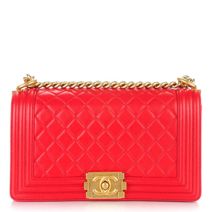 Chanel Lambskin Quilted Medium Boy Flap Red 1 of 8