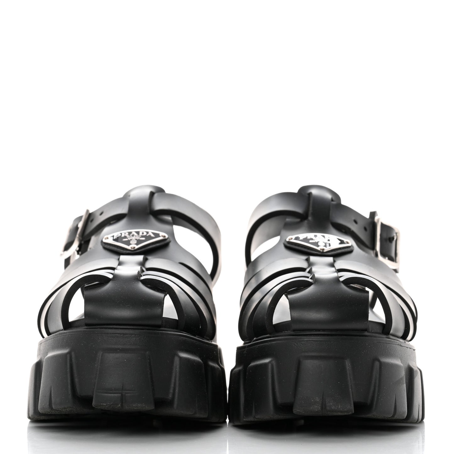 Foam Rubber Triangle Logo Monolith 55mm Cage Sandals 40 Black