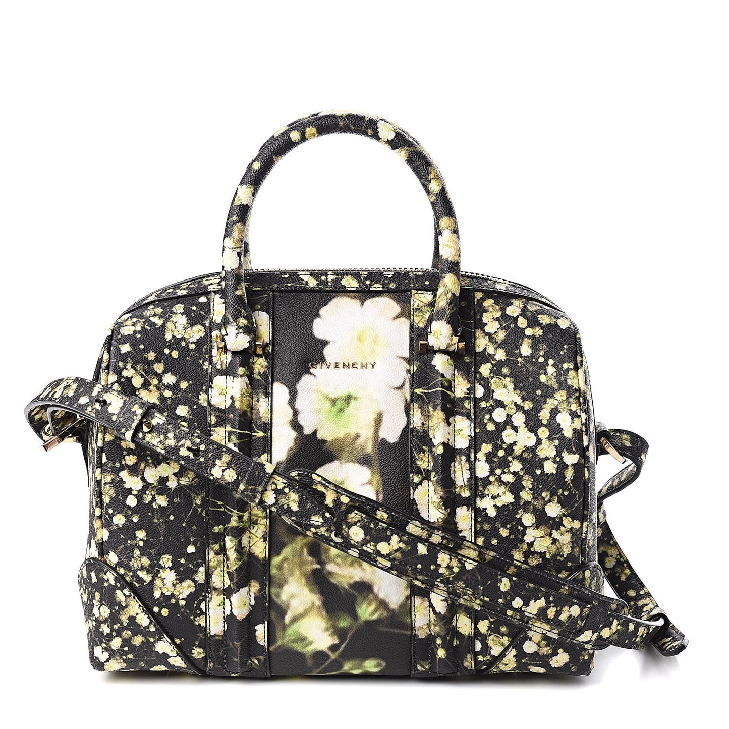 Textured Coated Canvas Baby's Breath Print Medium Lucrezia Black