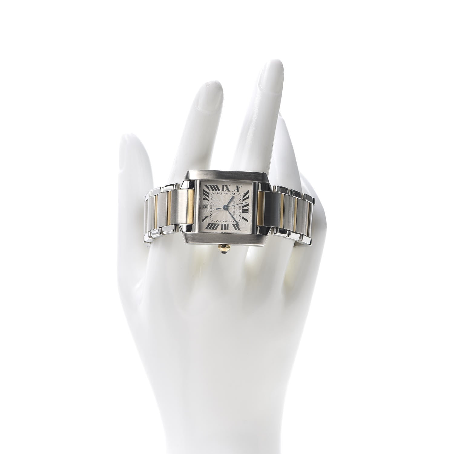 Cartier Stainless Steel 18K Yellow Gold 28mm Tank Francaise Automatic Watch 2 of 7