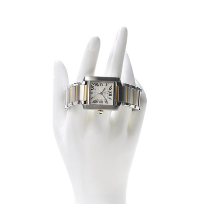 Cartier Stainless Steel 18K Yellow Gold 28mm Tank Francaise Automatic Watch 2 of 7